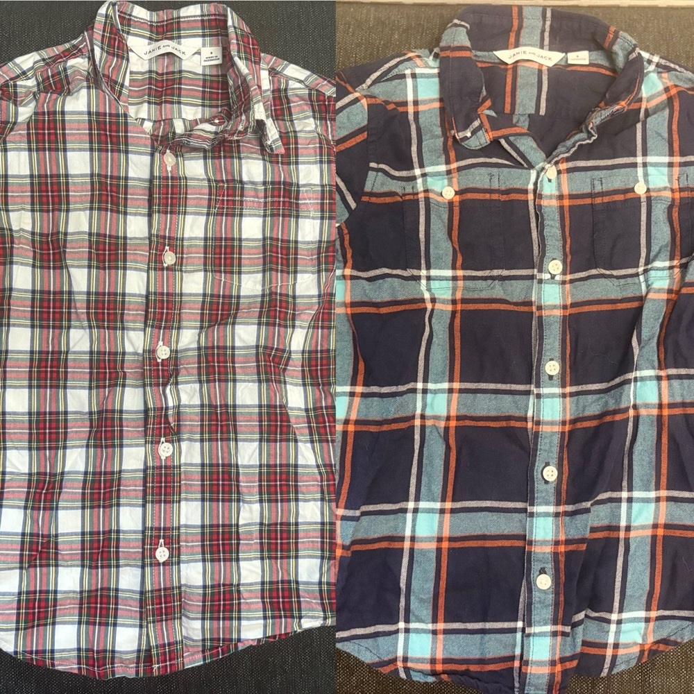 Janie and Jack Plaid Button-Up Shirts Set